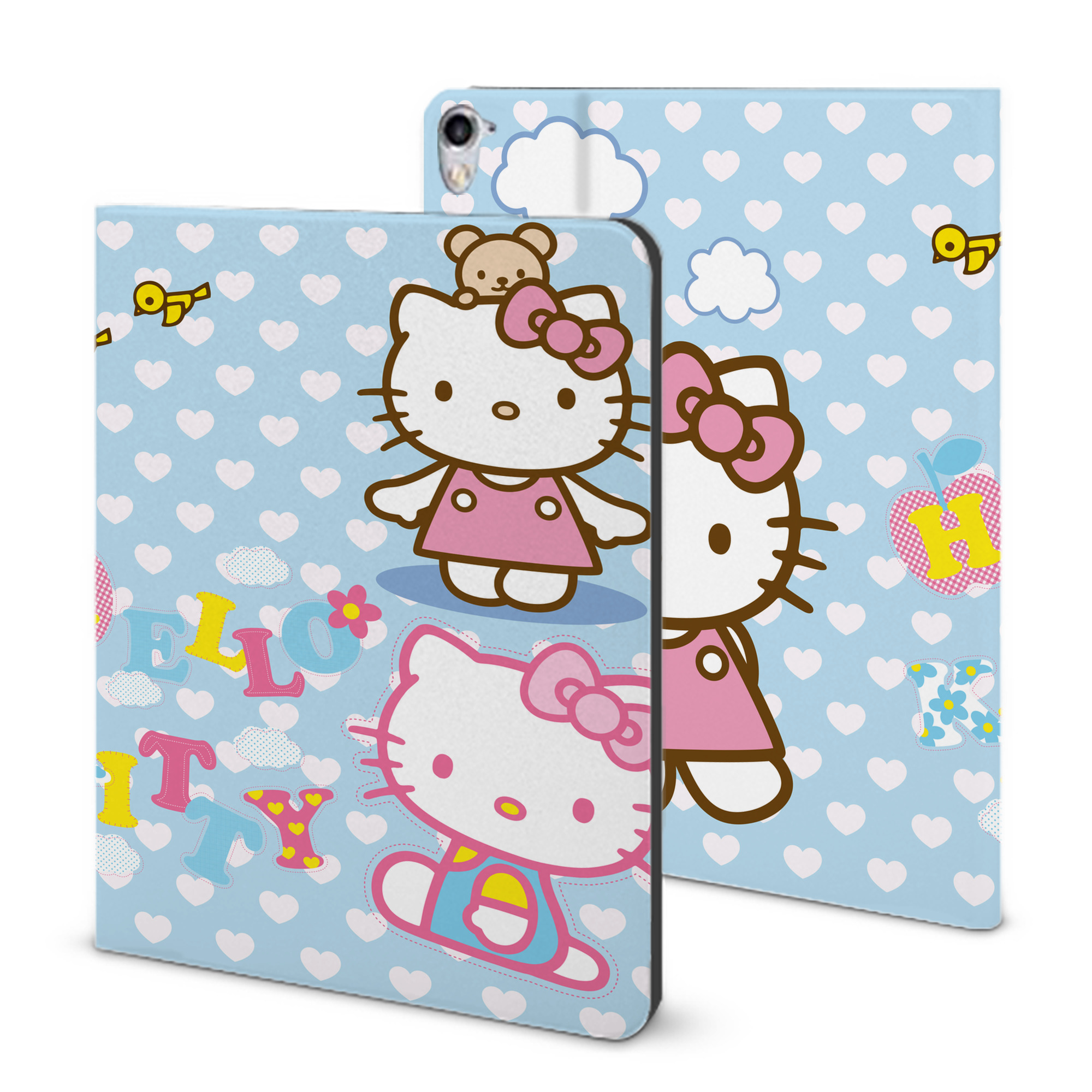 （画像用） Hello Kitty ハローキティ IPad ケース ブック型 PUレザー TPU 耐衝撃 軽量 薄型 ペン収納なし 全面保護 IPad 各モデル対応